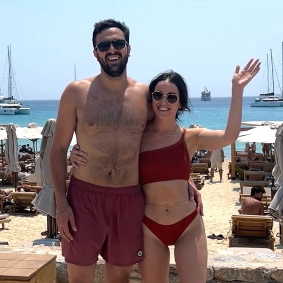 L’ Space Riding High Amber Orange One-Shoulder Bikini Set - Picture 4 of 4